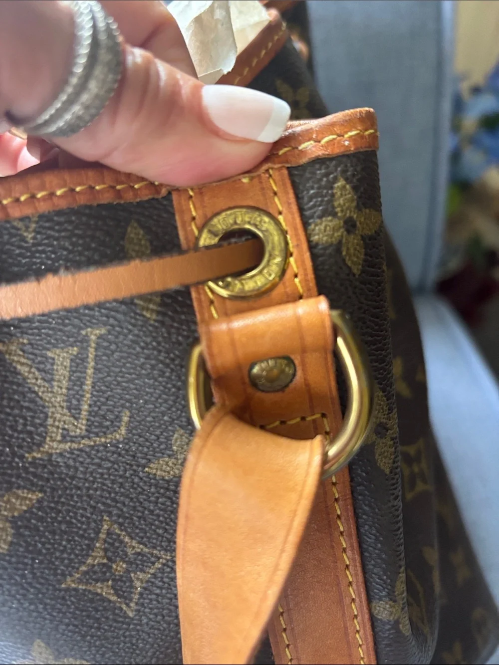 Louis Vuitton Monogram Canvas Drawstring Hobo in Brown and Tan